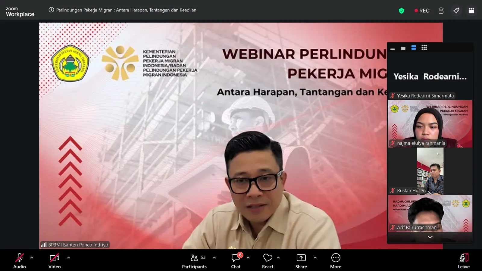 Partisipasi dalam Webinar, BP3MI Banten Kampanyekan Gerakan Nasional Migran Aman